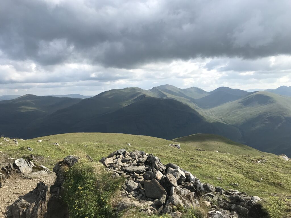 Carn Gorm summit view looking south over Glen Lyon to Ben Lawers