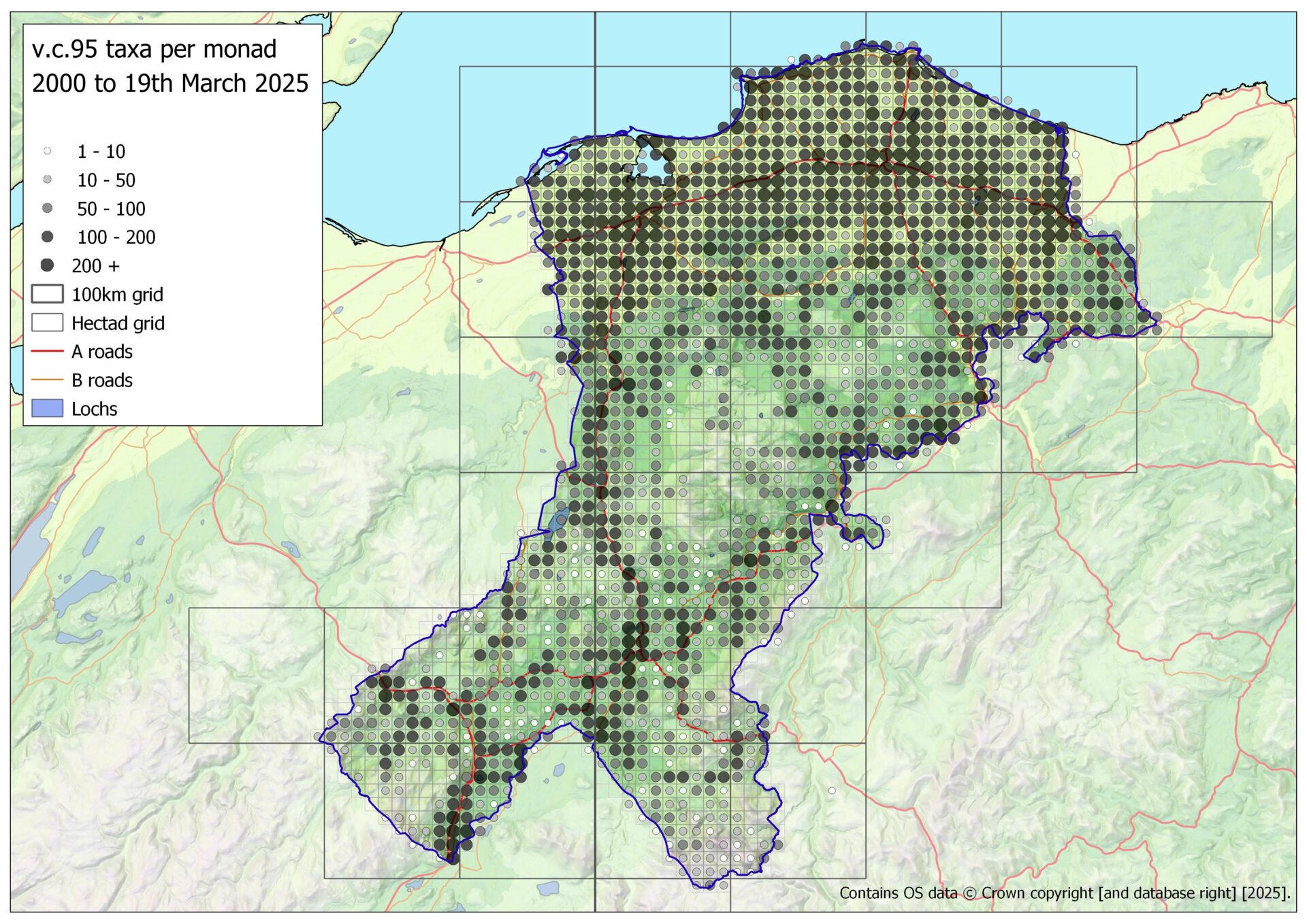 v.c. 95 taxa recorded by monad, from 2000 to 19th March 2025 - by Andy Amphlett